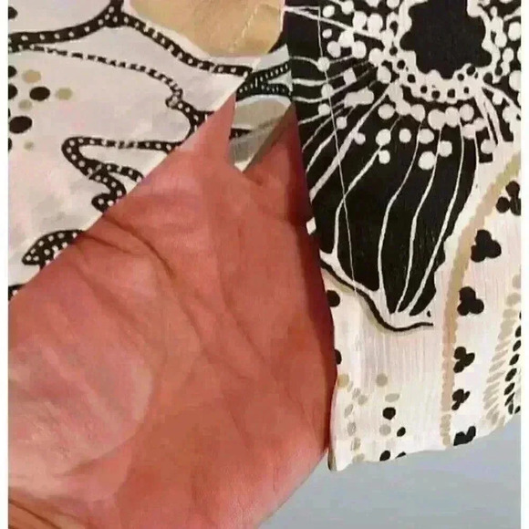 "ALFRED DUNNER " Black & Tan Button Up Blouse Women's 16W‎ Lightweight - Picture 3 of 6